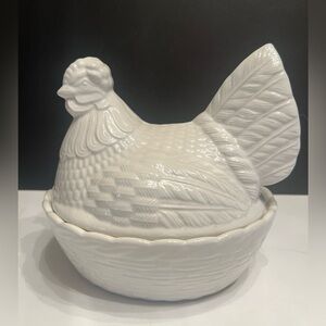 Vintage Burleigh Ironstone England Hen On Nest LARGE “Crown Devon”